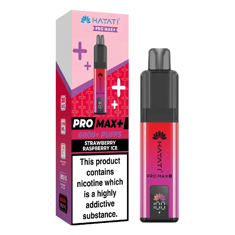 Strawberry Raspberry Ice Hayati Pro Max Plus 6K Disposable Vape 20mg